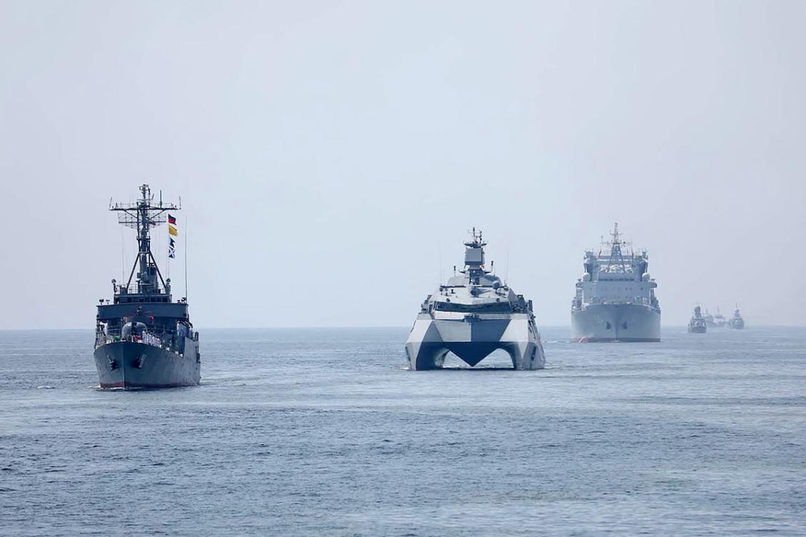 The navy, based out of the port city of Bandar Abbas, patrols the Gulf of Oman, the Indian Ocean and the Caspian Sea, and broadly leaves the Arabian Gulf and its narrow mouth, the Strait of Hormuz. (FILE/AFP)