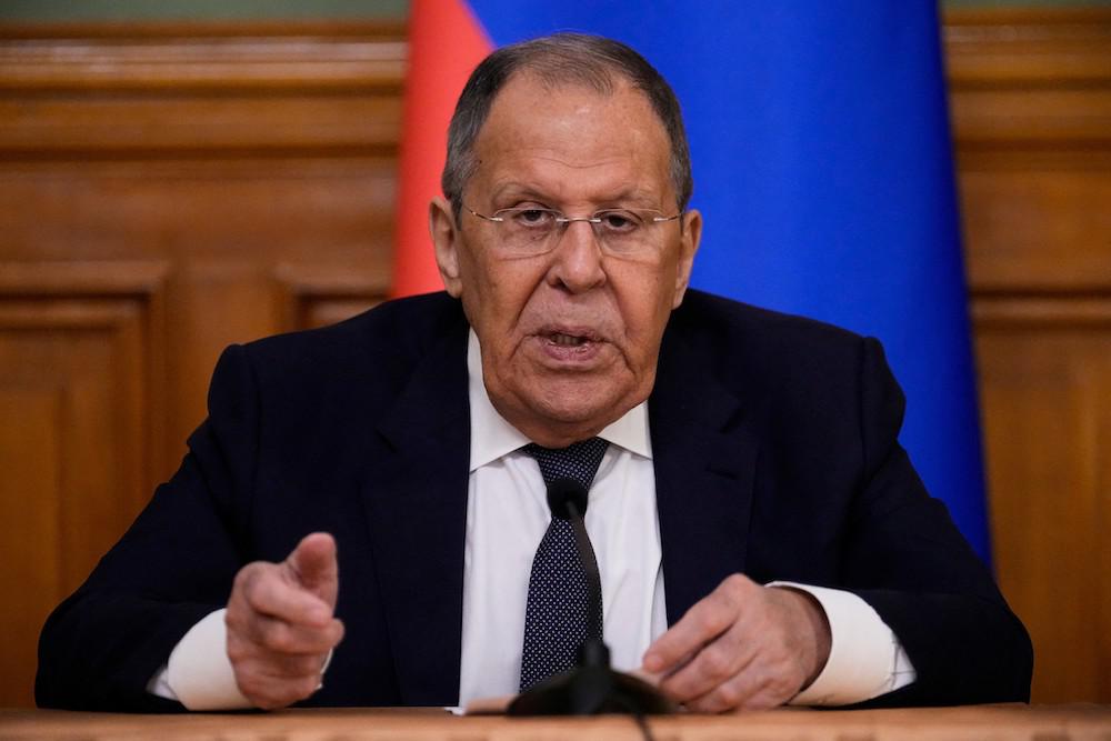 Russian Foreign Minister Sergei Lavrov accused Western countries trying to “block” peace negotiations to end the Ukraine war. (AFP)