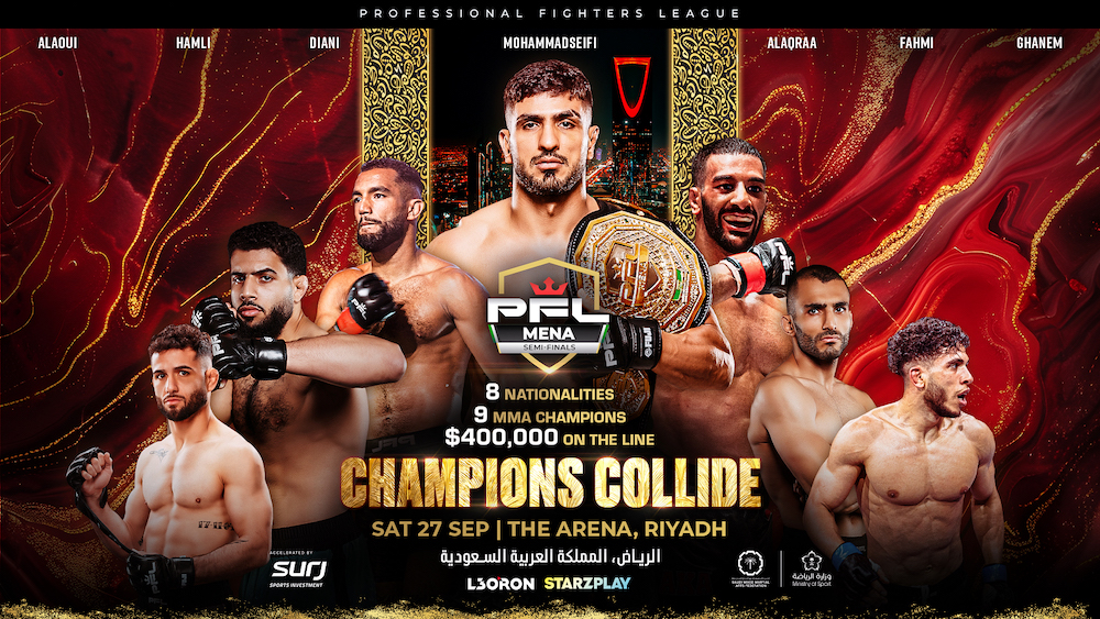 “PFL MENA Semifinals: Champions Collide” will take place in Riyadh on Saturday, Sept. 27. (PFL)