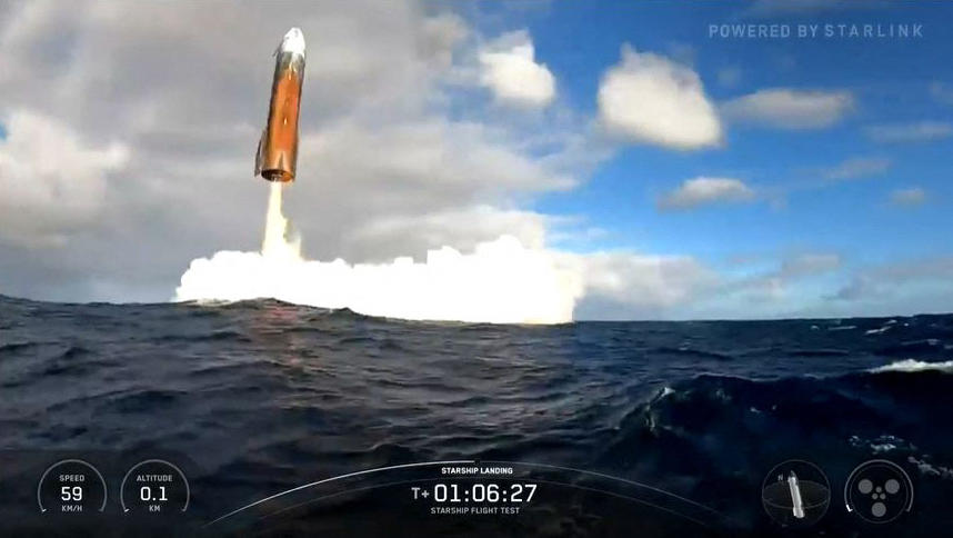 Latest launch of SpaceX’s Starship deploys 8 dummy satellites, then splashes down into Indian Ocean