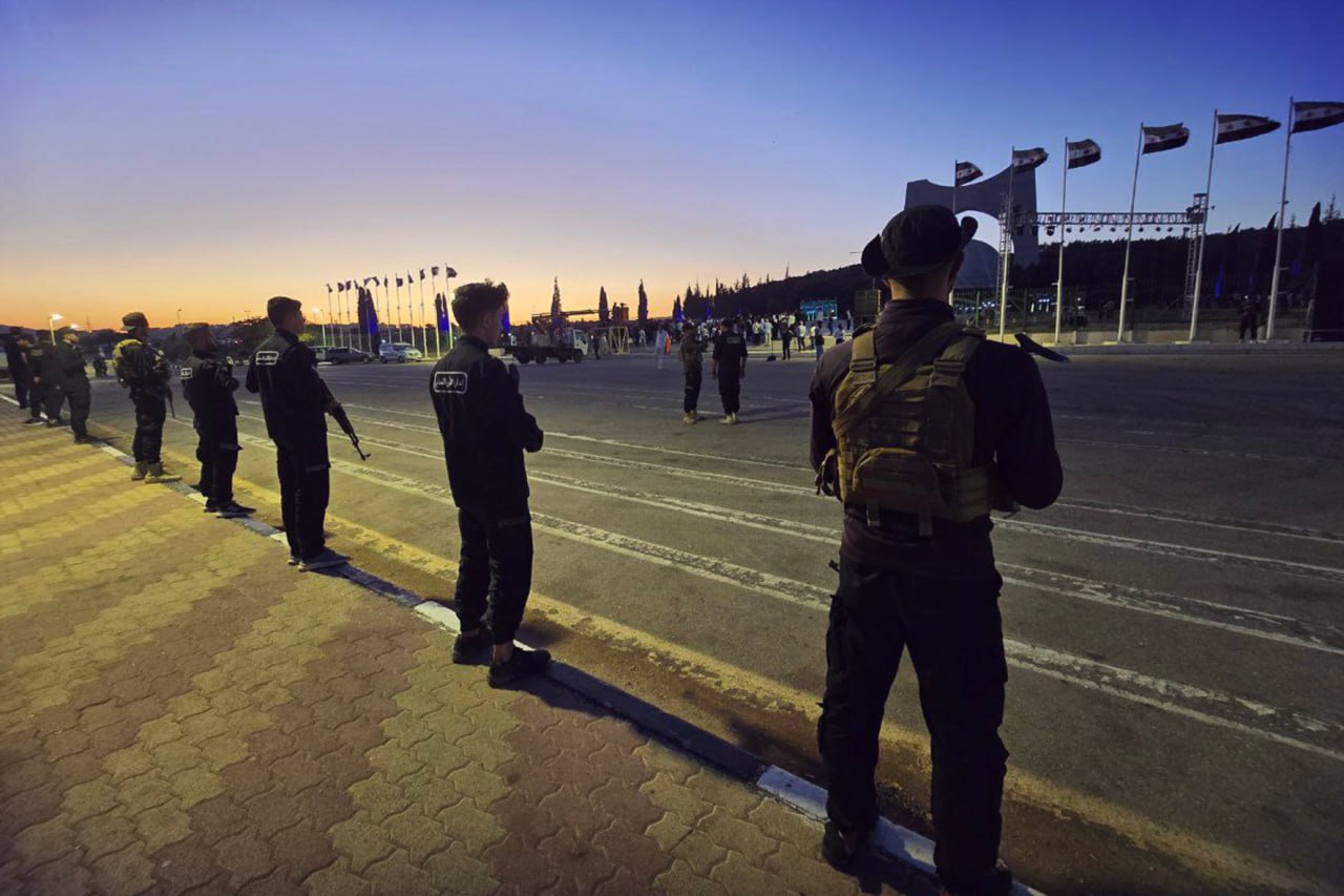 Security forces in Damascus earlier this year. Six army soldiers were killed by Israeli drone strikes just outside the capital on Tuesday. (File/SANA)