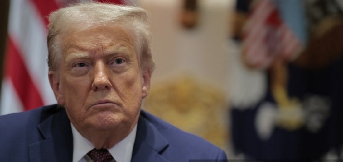 American President Donald Trump attends a cabinet meeting with members of his administration in the Cabinet Room of the White House, US. (AFP)