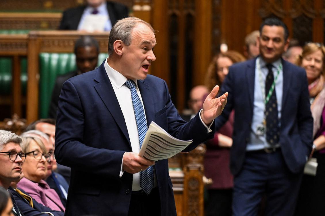 Liberal Democrats leader Ed Davey said he wants to send a “strong message” by declining the invitation to the lavish dinner. (FILE/AFP)