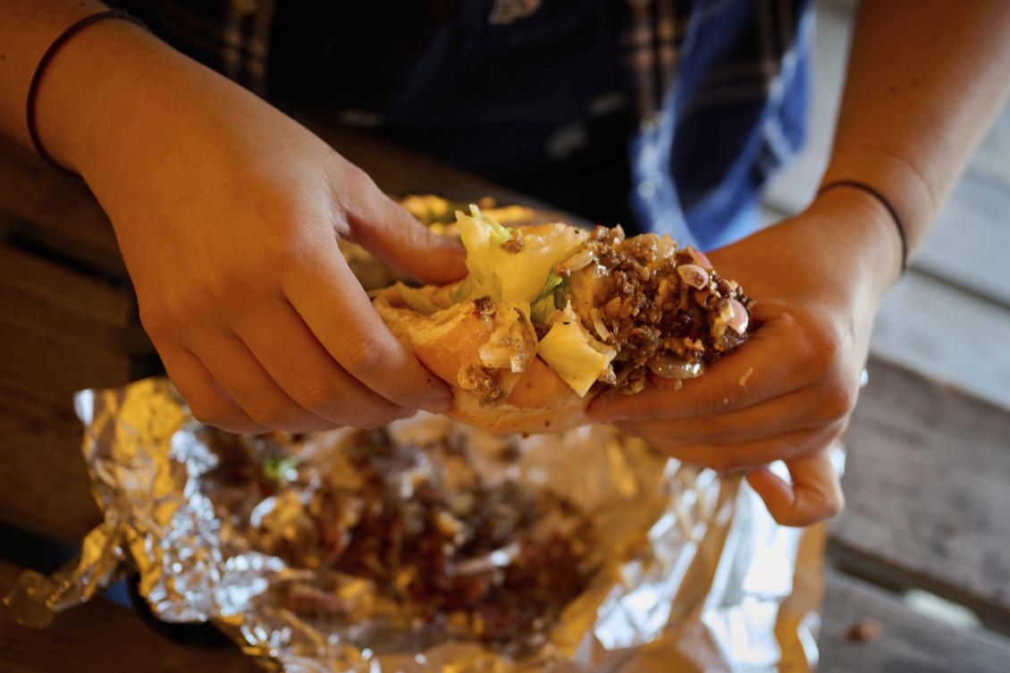 High above the Arctic Circle, these Philly cheesesteaks are filled with moose and reindeer meat