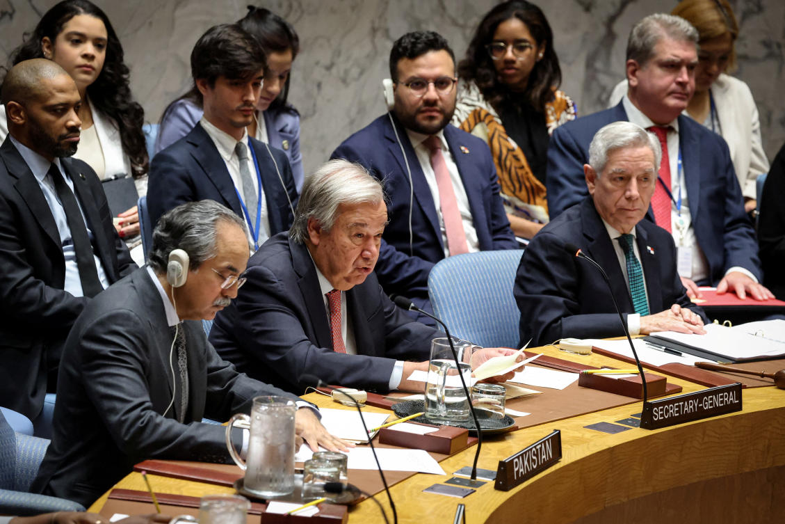 UN Secretary-General Antonio Guterres condemned the worsening crisis in Gaza. (Reuters)