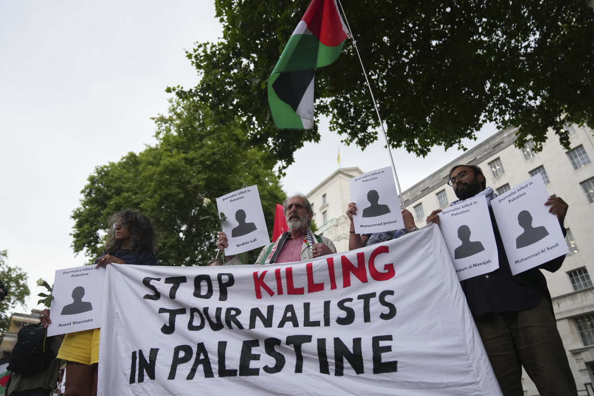 Journalists rally in London to support colleagues in Gaza