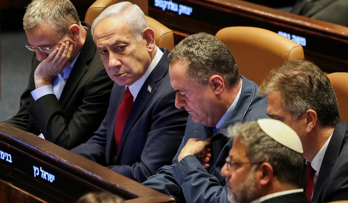 Israeli PM Benjamin Netanyahu attends a discussion at the plenum in the Knesset in Jerusalem, July 23, 2025. (REUTERS)