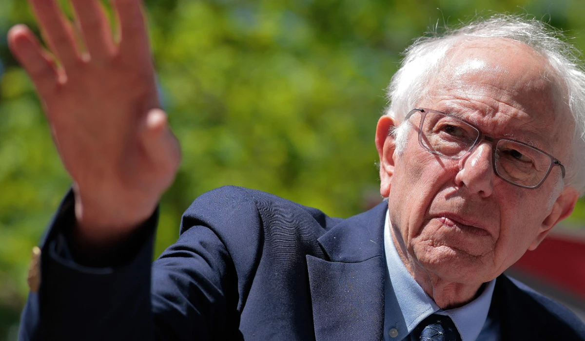 Sen. Bernie Sanders addresses a rally in Washington, DC. (AFP)