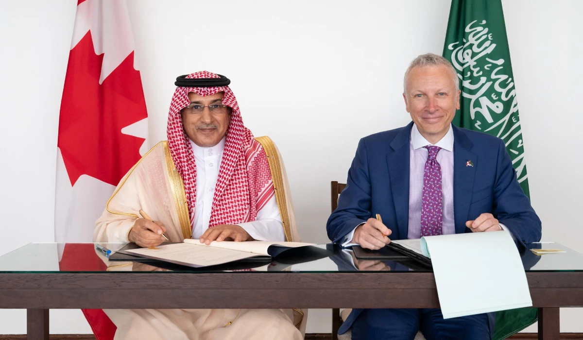 The two diplomats signed an agreement, establishing a framework for political consultations between the foreign ministries of Saudi Arabia and Canada. (SPA)