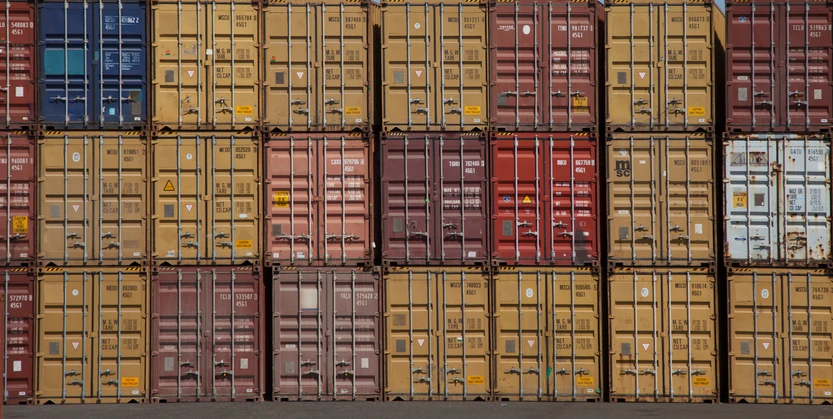A stack of containers at Abu Dhabi port. Getty