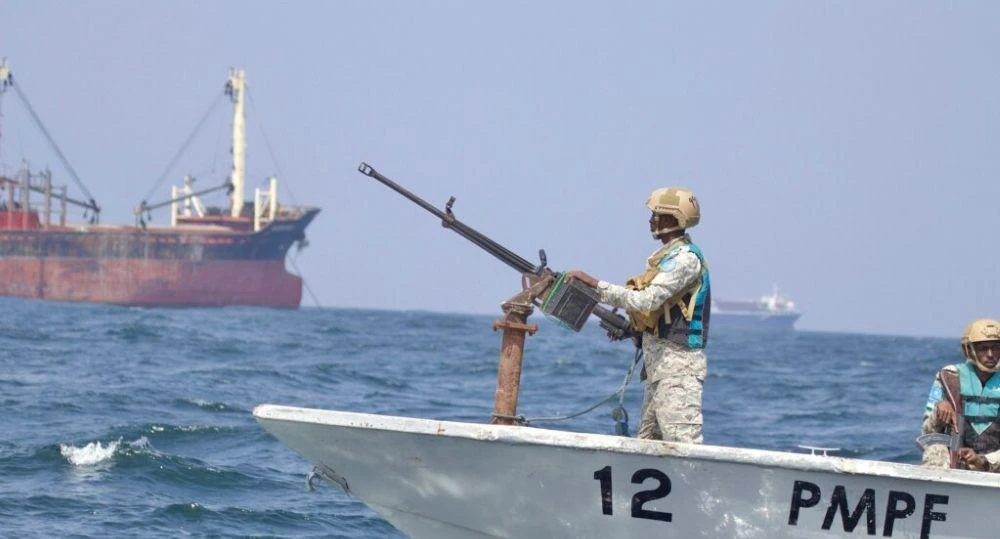 Puntland Maritime Police Force (PMPF) patrol in the Gulf of Aden off the coast of the semi-autonomous Puntland State of Somalia, Nov. 26, 2023. (AP Photo)