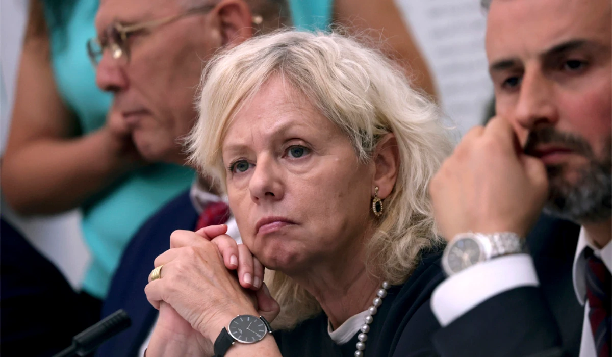 Israel's Attorney General Gali Baharav-Miara attends a cabinet meeting at the Bible Lands Museum in Jerusalem, June 5, 2024. (AP)