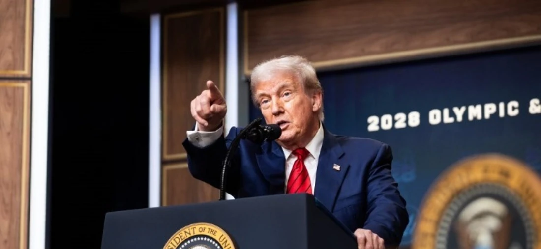 American President Donald Trump calls on a reporter for a question at the White House in Washington, DC. (AFP)