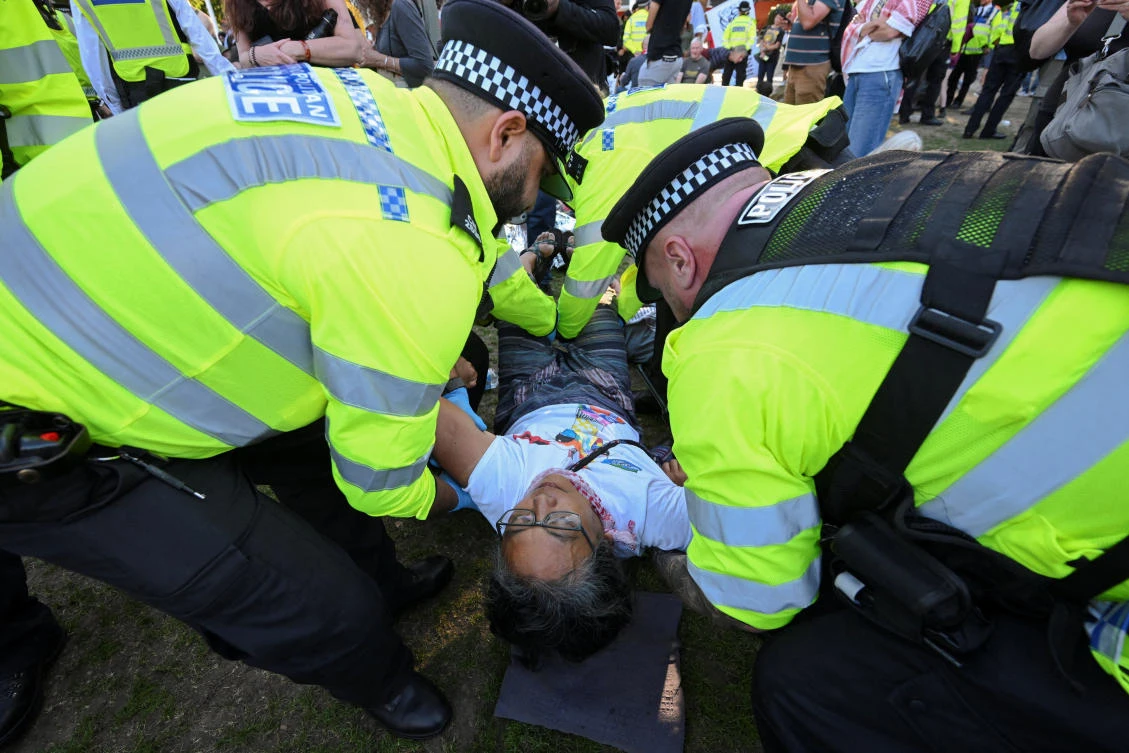 UK police arrested 522 who backed banned pro-Palestine group