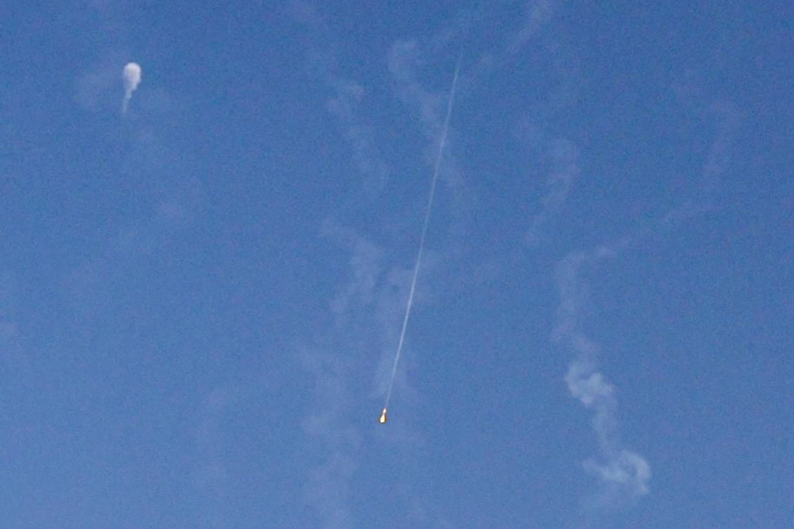 Missiles fired from Iran towards Israel are intercepted in Jordanian airspace over Amman on June 19, 2025. (File/AFP)