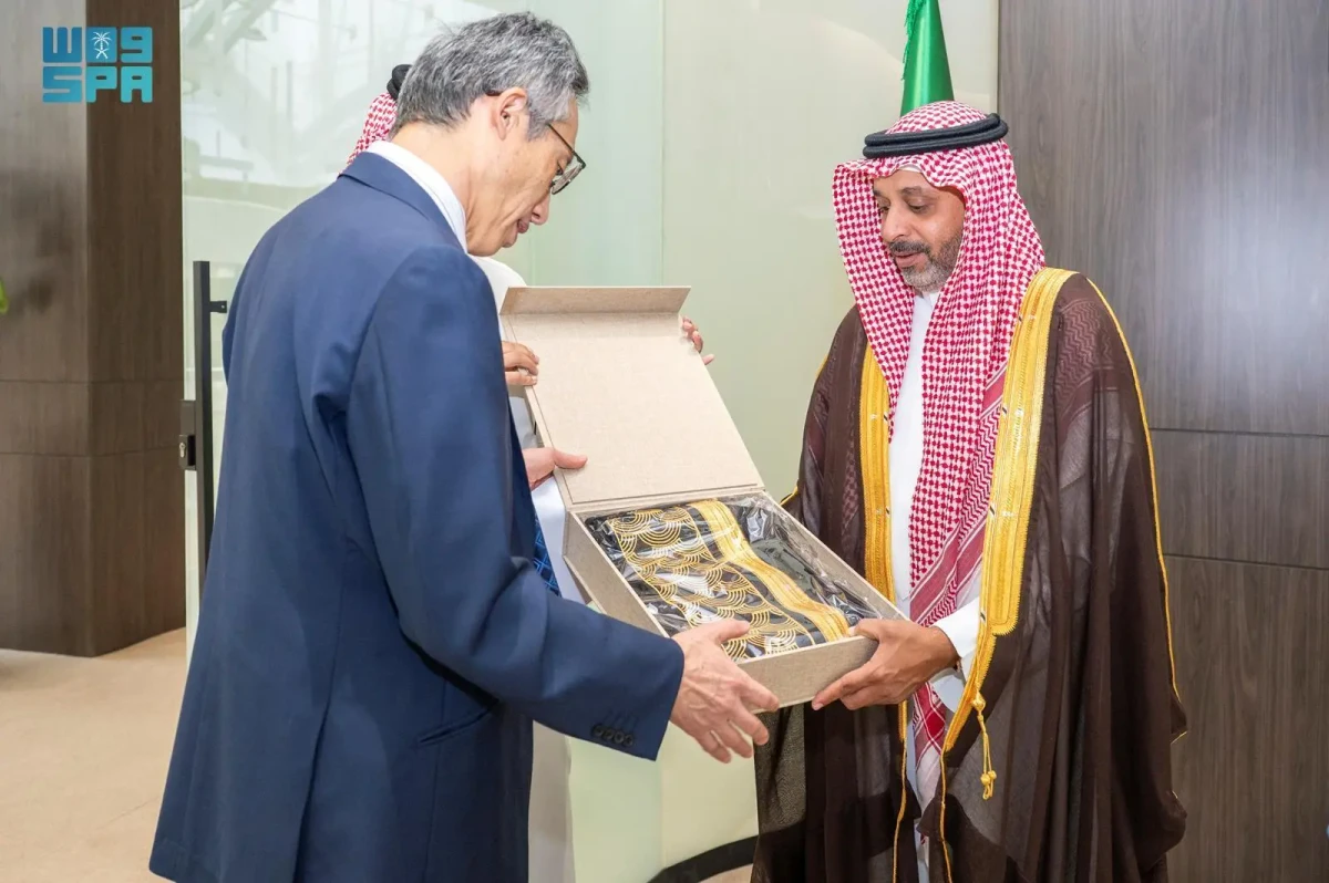 Saudi Arabia’s Vice Minister of Culture Hamed Fayez has met Japan’s Ambassador to the Kingdom Yasunari Morino at the Ministry of Culture in Riyadh. (SPA)