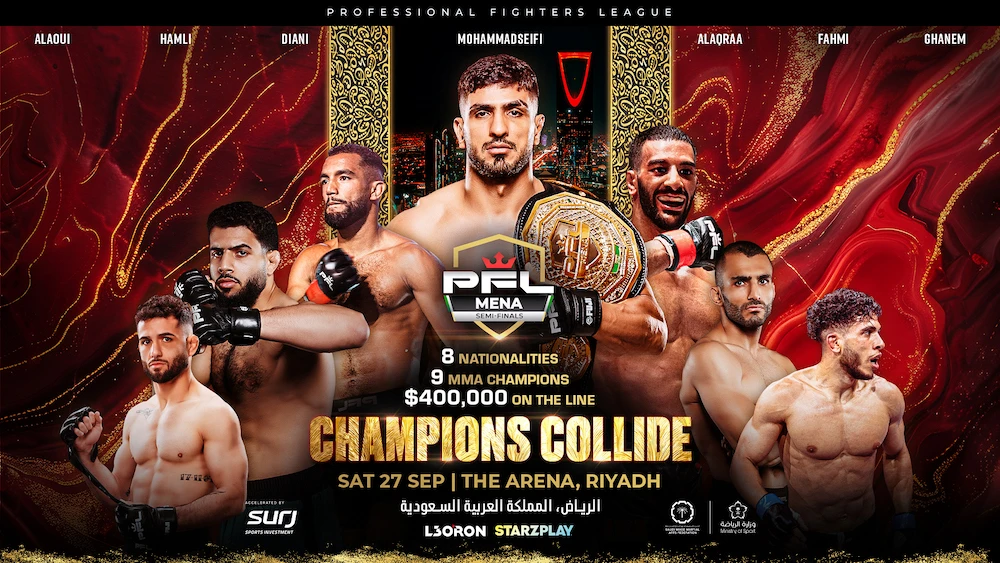 “PFL MENA Semifinals: Champions Collide” will take place in Riyadh on Saturday, Sept. 27. (PFL)