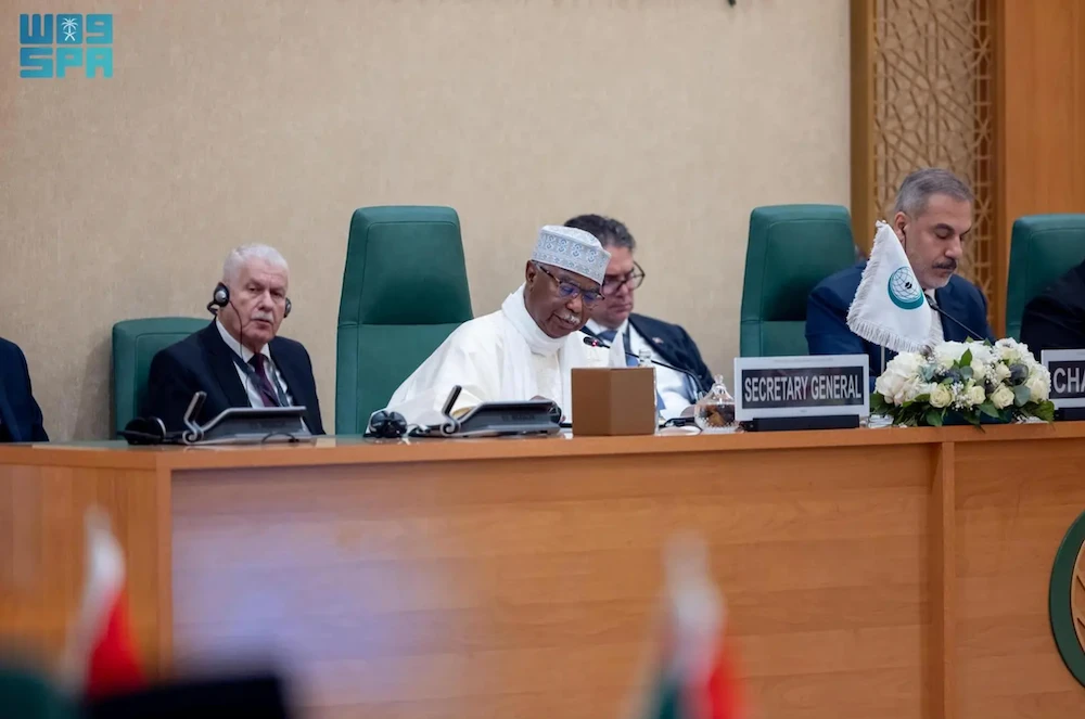 The secretary-general of the Organization of Islamic Cooperation, Hissein Brahim Taha, on Monday called for an immediate and permanent ceasefire in Gaza, urging an end to Israeli aggression and the full withdrawal of Israeli forces. (SPA)