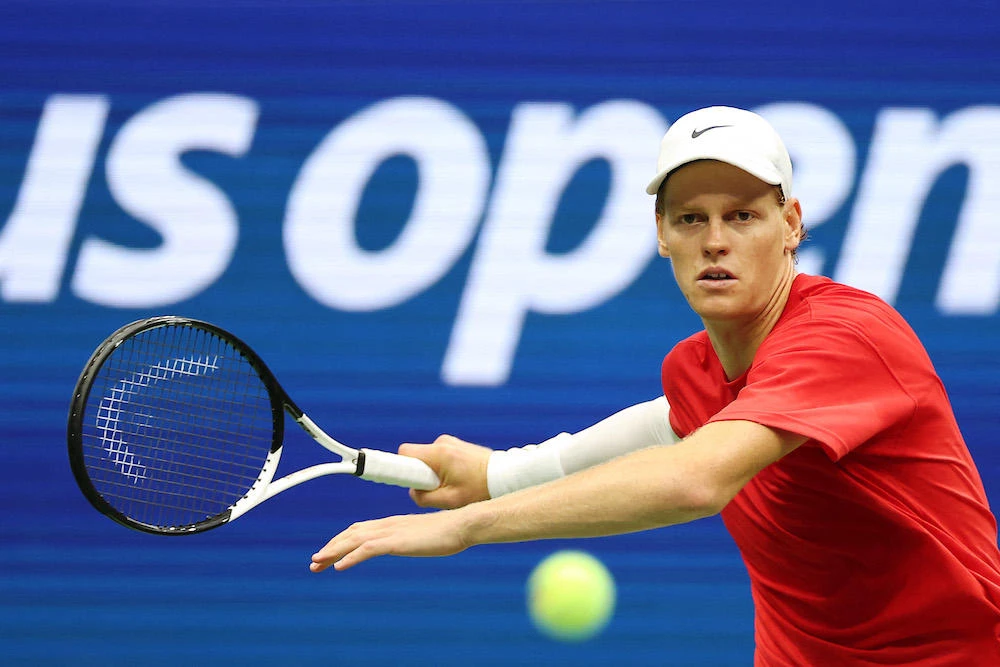 World number one Jannik Sinner during a practice session ahead of the 2025 US Open on Aug. 21, 2025. (Getty Images via AFP)
