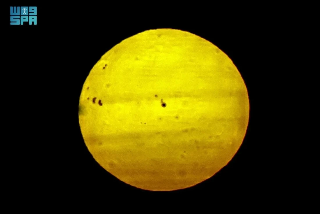 Large sunspots were seen on the fiery planet from northern parts of Saudi Arabia. (SPA)
