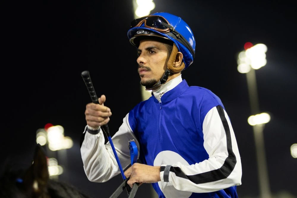 Champion jockey Adel Alfouraidi rides Alsultan Seven in the JCSA Contribution. (JCSA/Neville Hopwood)