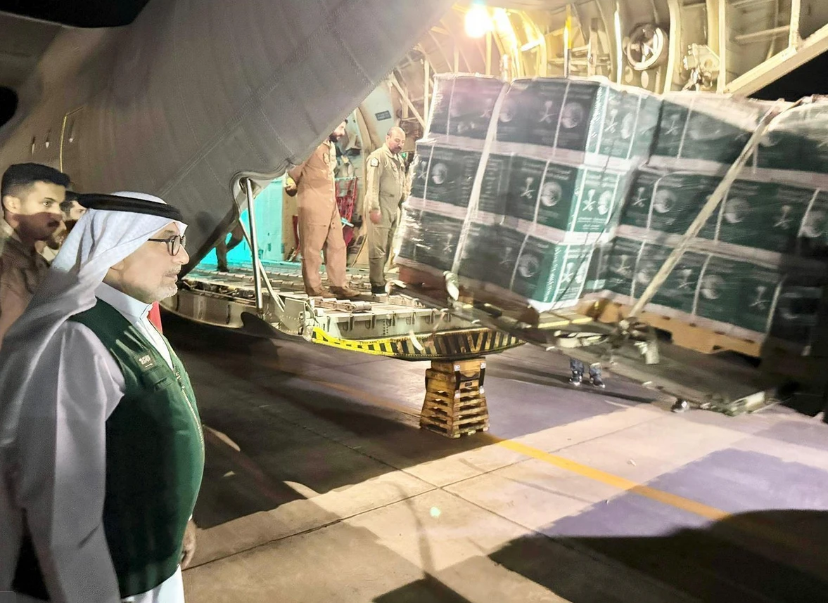 The shipment was coordinated by the Saudi ministry of defense and the Kingdom’s mission in Egypt. (SPA)