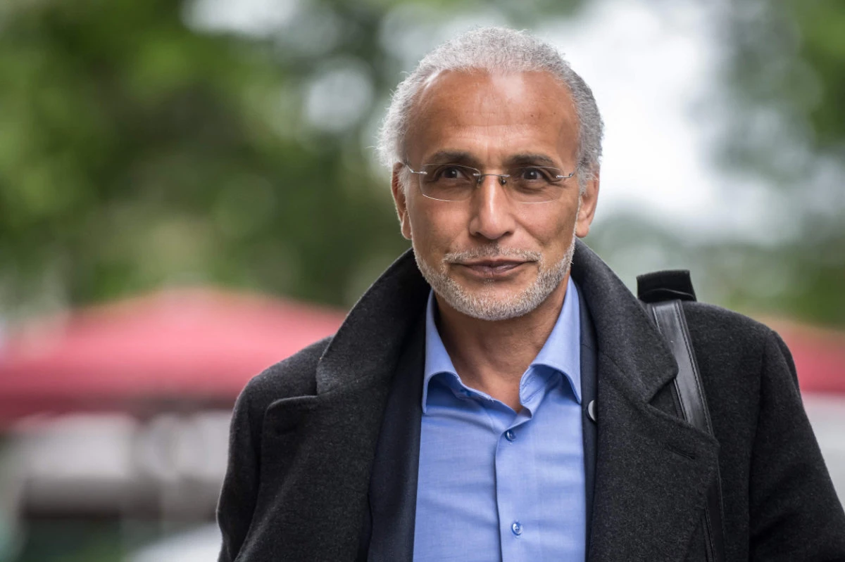 This photo taken on May 29, 2024, shows former Oxford University professor Tariq Ramadan arriving at Geneva's courthouse for the final day of his appeal trial over charges of rape and sexual coercion. (AFP)