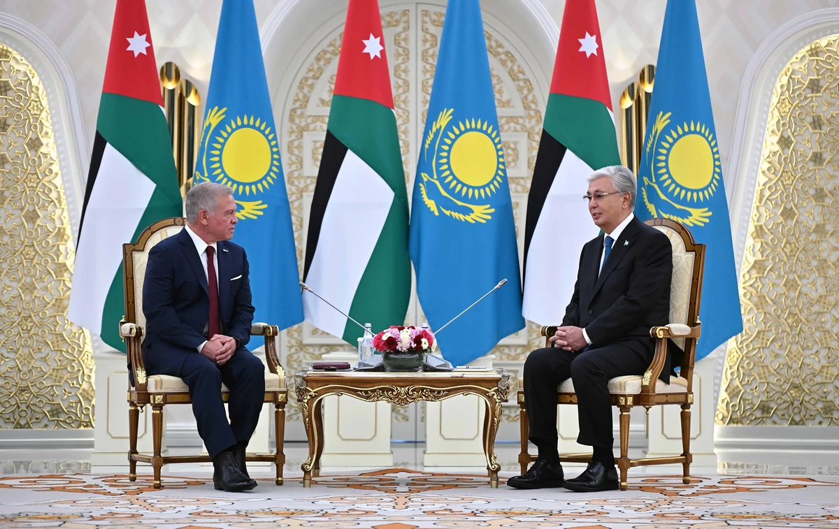 King Abdullah was in Uzbekistan on August 25 to 26, and in Kazakhstan from Aug. 26 to 27, pictured. (Jordan News Agency)