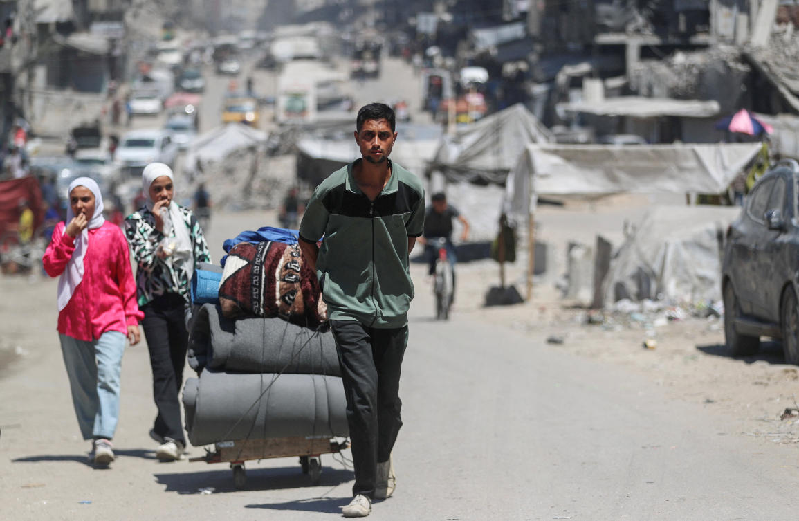 Swathes of the Palestinian territory have been reduced to rubble and the vast majority of its population has been displaced at least once. (Reuters)