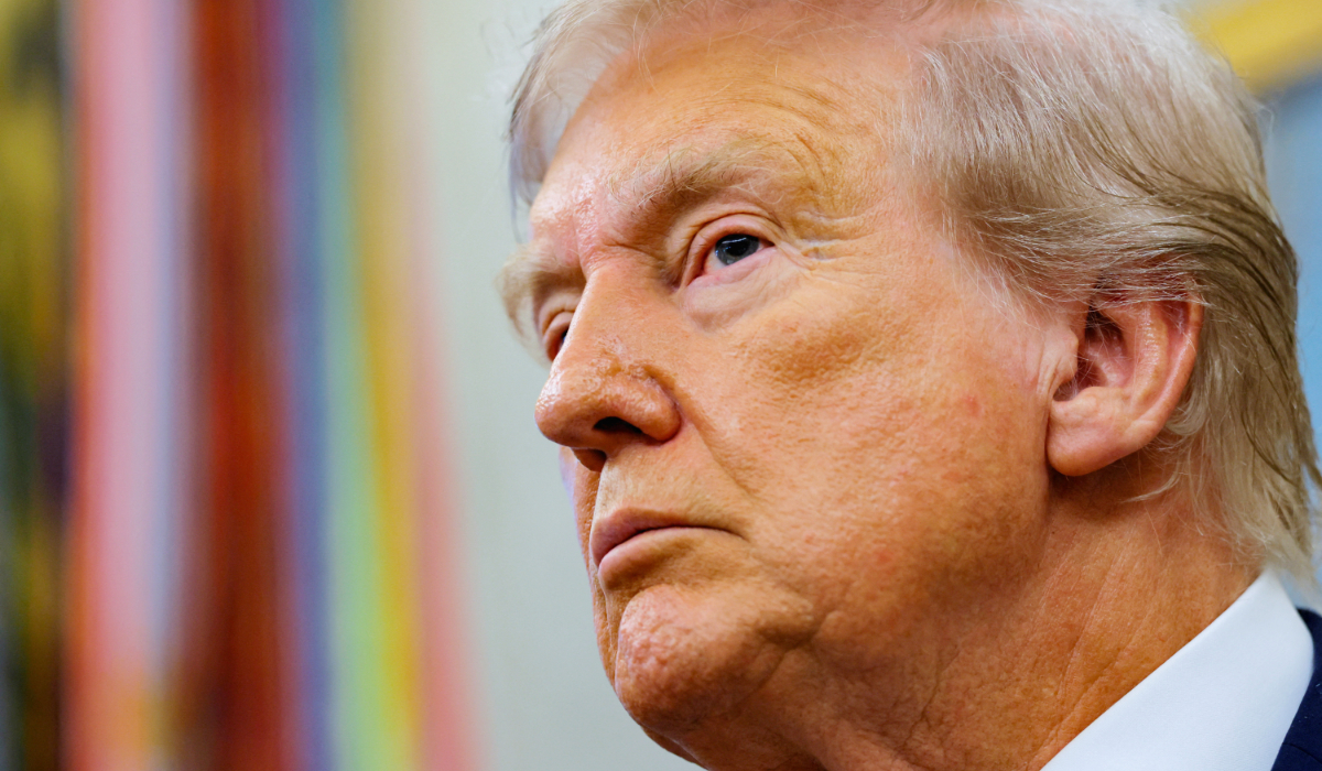 US President Donald Trump listens to a question during an event to announce that the Space Force Command will move from Colorado to Alabama, in the Oval Office at the White House in Washington, D.C., U.S., September 2, 2025. (REUTERS)