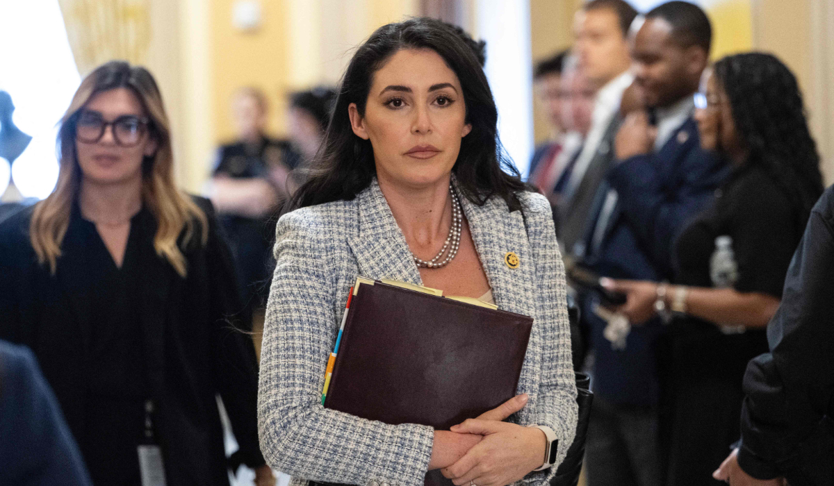 US Representative Anna Paulina Luna, Republican of Florida, walks past members of the press after coming out of a closed door meeting with victims of Jeffrey Epstein at the US Capitol in Washington, DC, on September 2, 2025. (AFP)