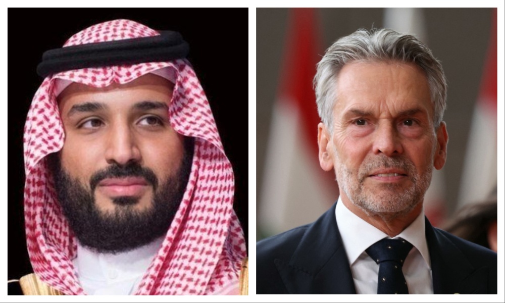 Saudi Crown Prince Mohammed bin Salman received a phone call from the Prime Minister of the Netherlands Dick Schoof on Wednesday. (File/SPA/AFP)