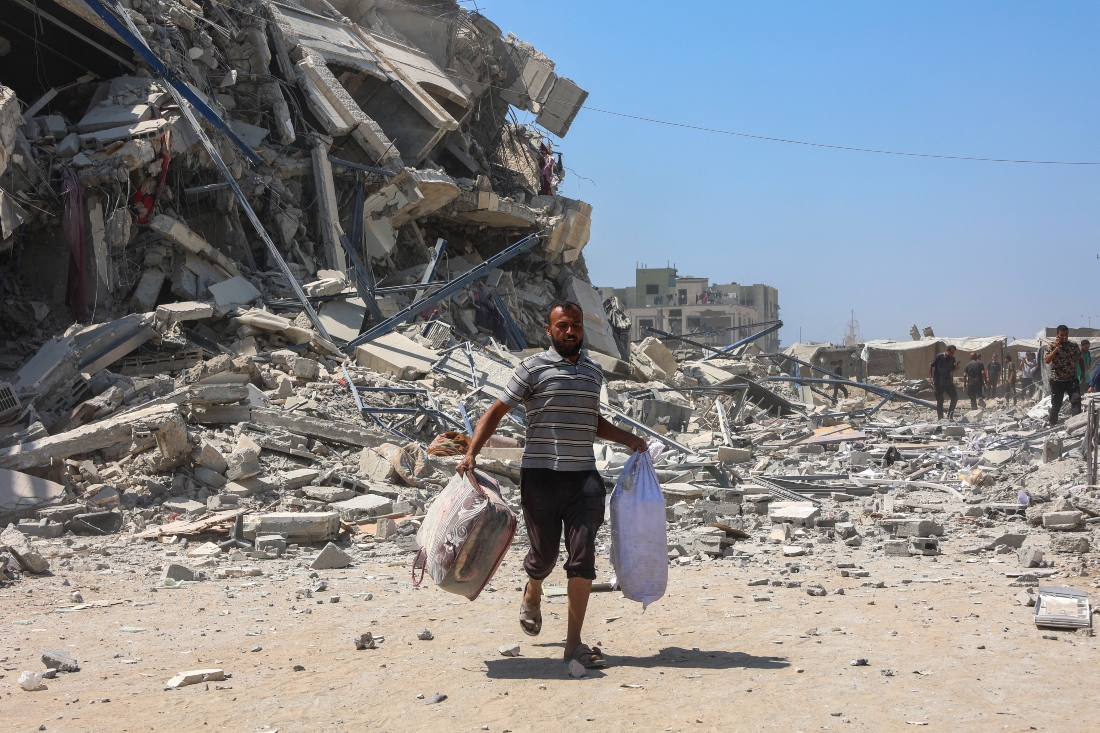 The Israeli military said it struck a high-rise in Gaza City on September 5. (AFP)