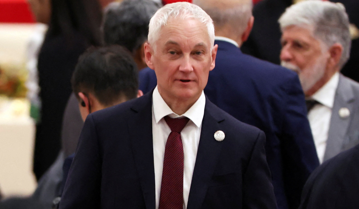 Russian Defence Minister Andrei Belousov arrives before a reception marking the 80th anniversary of the end of World War Two, at the Great Hall of the People in Beijing, China September 3, 2025. (REUTERS)