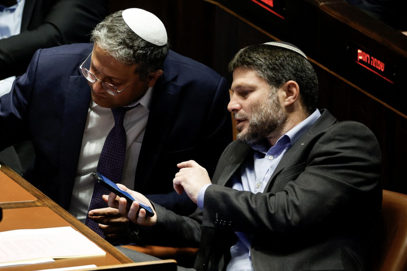 Israel’s National Security Minister Itamar Ben Gvir and Finance Minister Bezalel Smotrich will be sanctioned and “not be able to enter Spanish territory.” (File/Reuters)