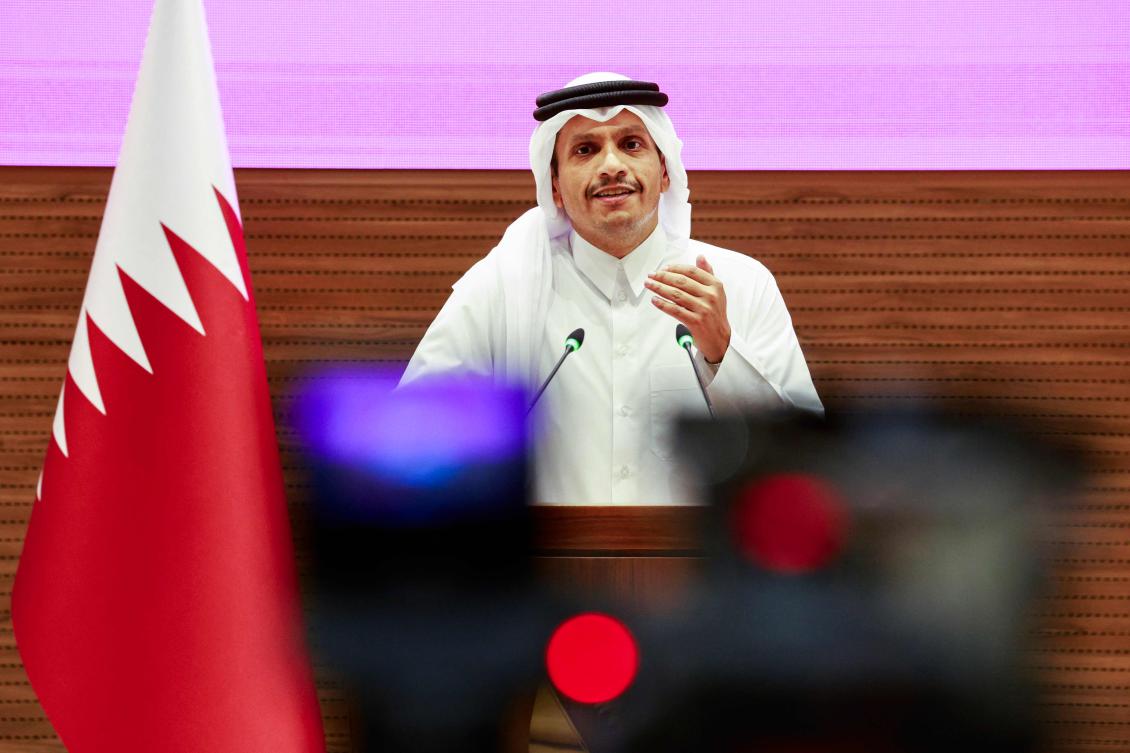 Qatar’s Prime Minister and Foreign Minister Mohammed bin Abdulrahman Al-Thani addresses a press conference following Israeli strikes in Doha, Sept. 9, 2025. (AFP)