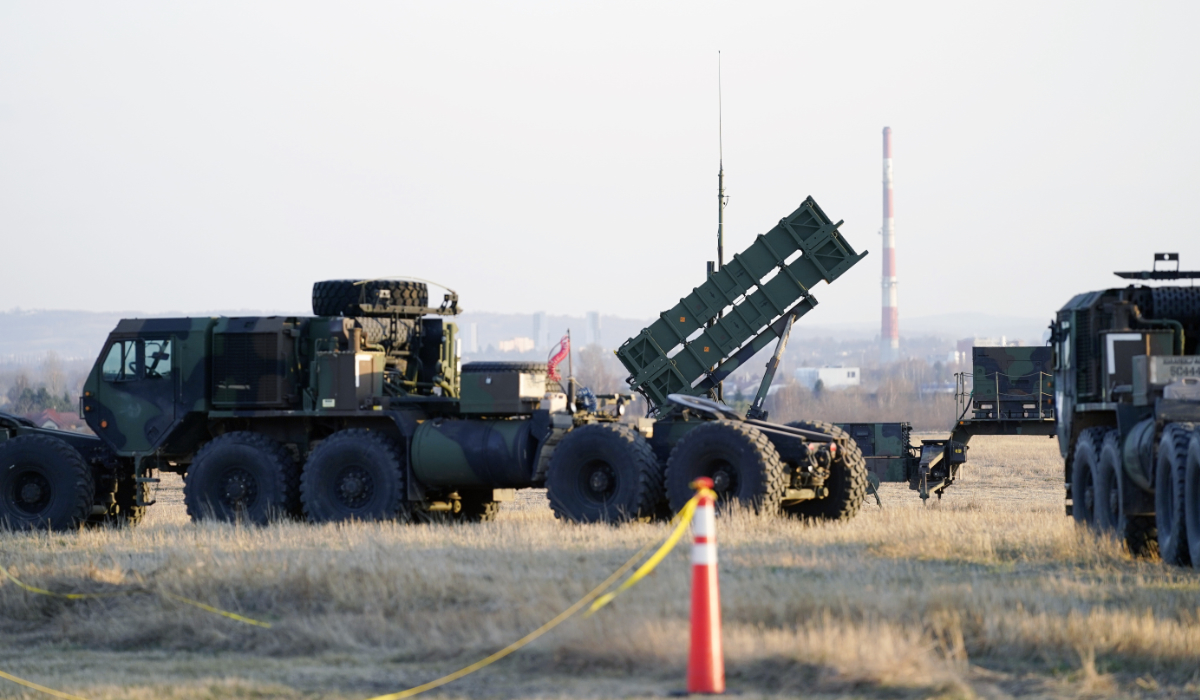 Patriot missles are seen at the Rzeszow-Jasionka Airport, March 25, 2022, in Jasionka, Poland. (AP)