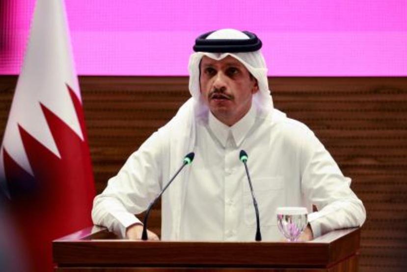 Qatar’s Prime Minister and Foreign Minister Mohammed bin Abdulrahman Al-Thani addresses a press conference following Israeli strikes in Doha on Sept. 9, 2025. (AFP)