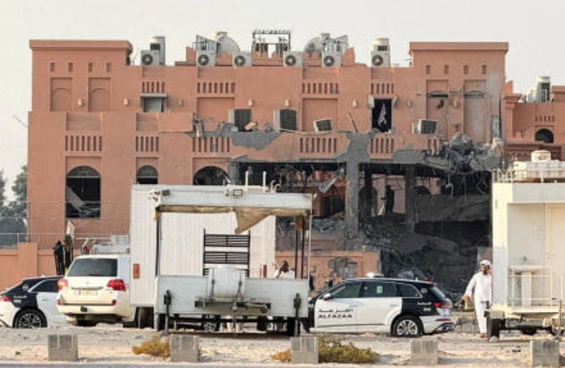 A damaged building, following an Israeli attack on Hamas leaders, according to an Israeli official, in Doha, Sept. 9, 2025. (Reuters)