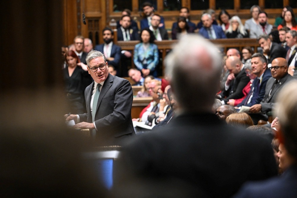 Britain's Prime Minister Keir Starmer speaks during the Prime Minister's Questions at the House of Commons in London, Britain, September 10, 2025. (House of Commons/Reuters))