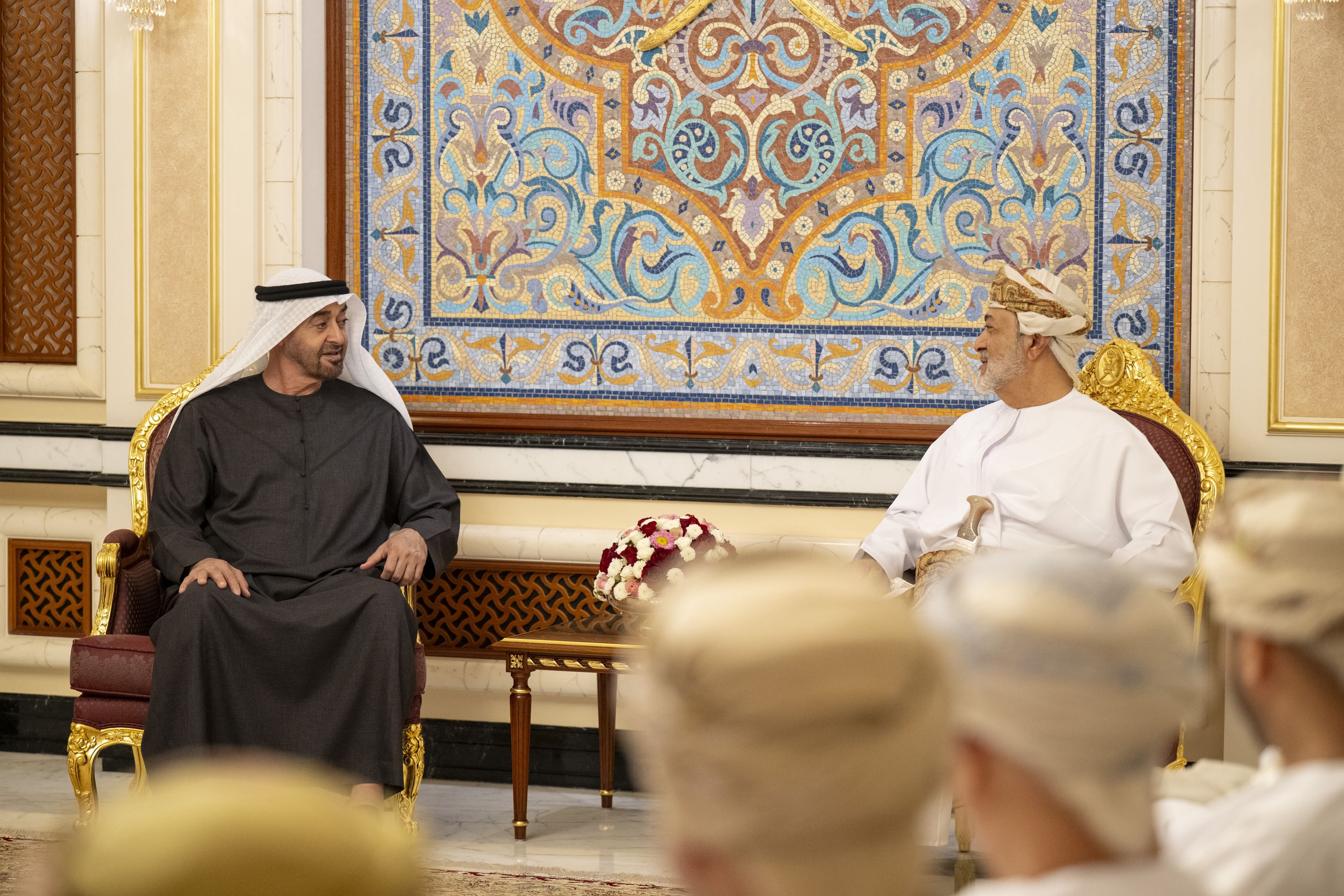 The leaders held talks at Qasr Al Hosn in Salalah, and reviewed the growing cooperation across political, economic, social, and cultural fields. (WAM)