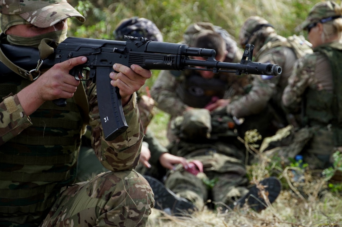 Military personnel undergo training in the southern Russian Rostov region on Oct. 1, 2023. (AFP/File)
