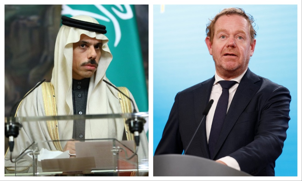 Saudi Foreign Minister Prince Faisal bin Farhan received a phone call on Thursday from his Dutch counterpart David van Weel. (File/AFP)
