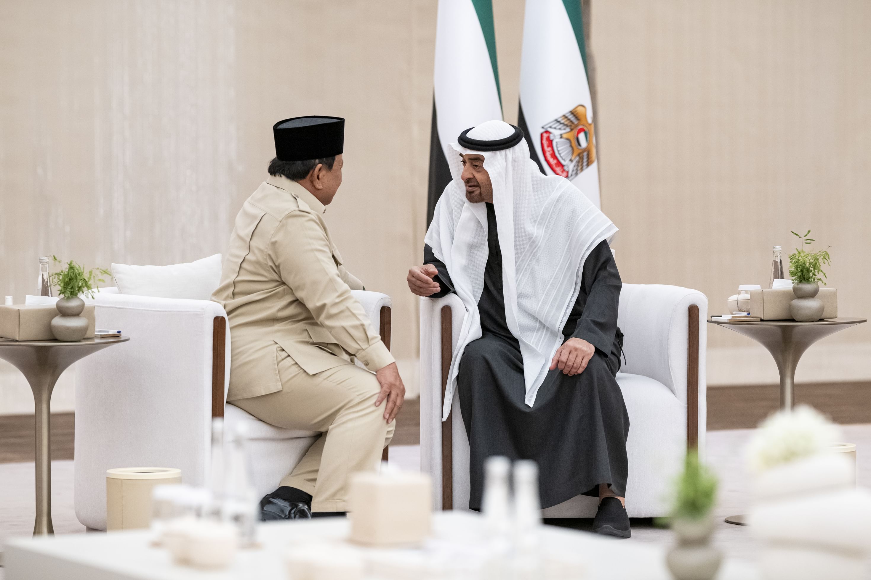 Sheikh Mohamed received President Prabowo on Friday in Abu Dhabi (WAM)