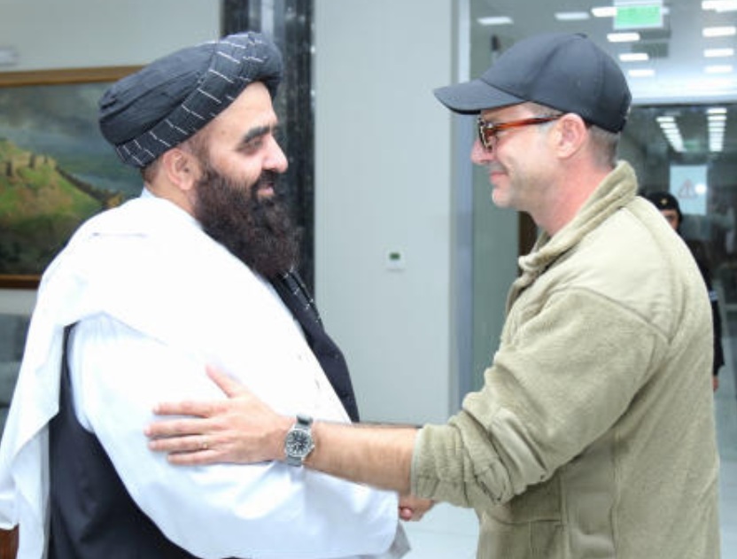 Taliban’s Foreign Minister Amir Khan Muttaqi meets with Adam Boehler, Adam Boehler, US President Donald Trump’s Special Envoy for Hostage Affairs, in Kabul, Sept. 13, 2025. (Reuters)