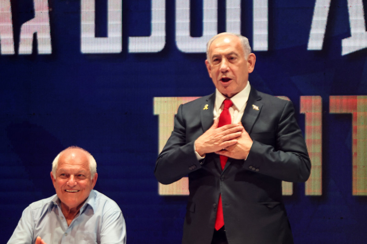 Israeli Prime Minister Benjamin Netanyahu attends a signing ceremony for a framework agreement, aiming to speed up development in the Israeli settlement of Maale Adumim, in the occupied-West Bank settlement on September 11, 2025. In August 2025, Israel approved a major settlement project in an area of the occupied West Bank that the international community has warned threatens the viability of a future Palestinian state. (AFP)