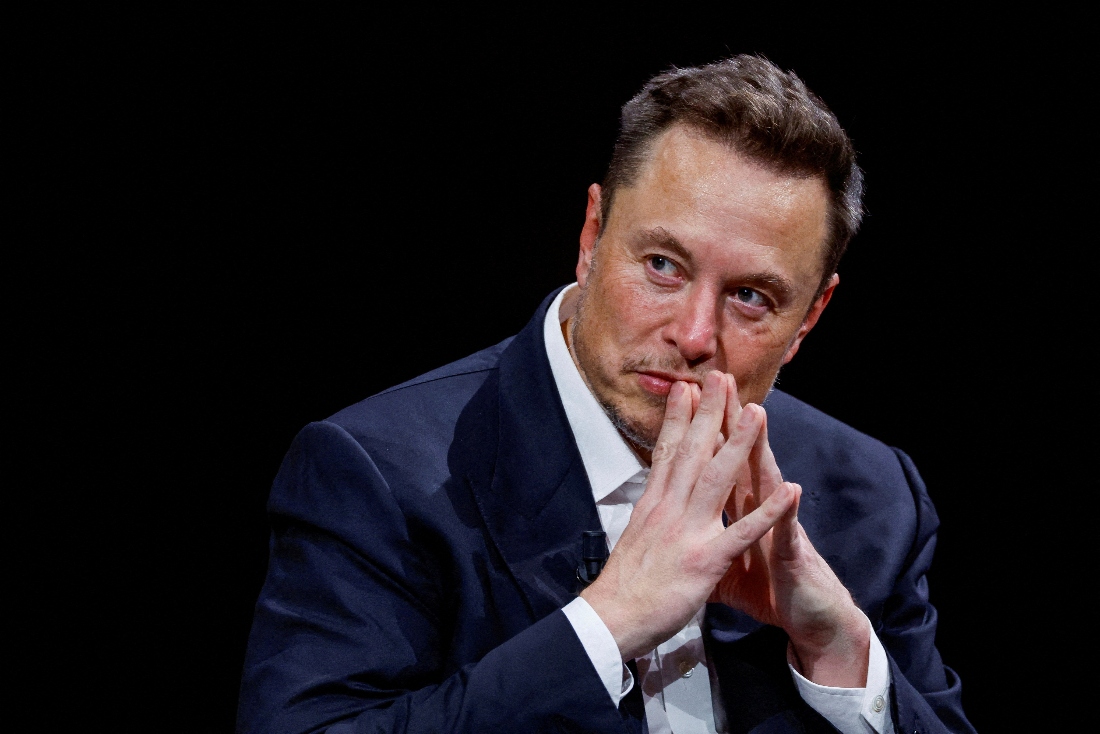 Elon Musk joined far-right leader Tommy Robinson on video link to address the crowds in London. (Reuters/File)