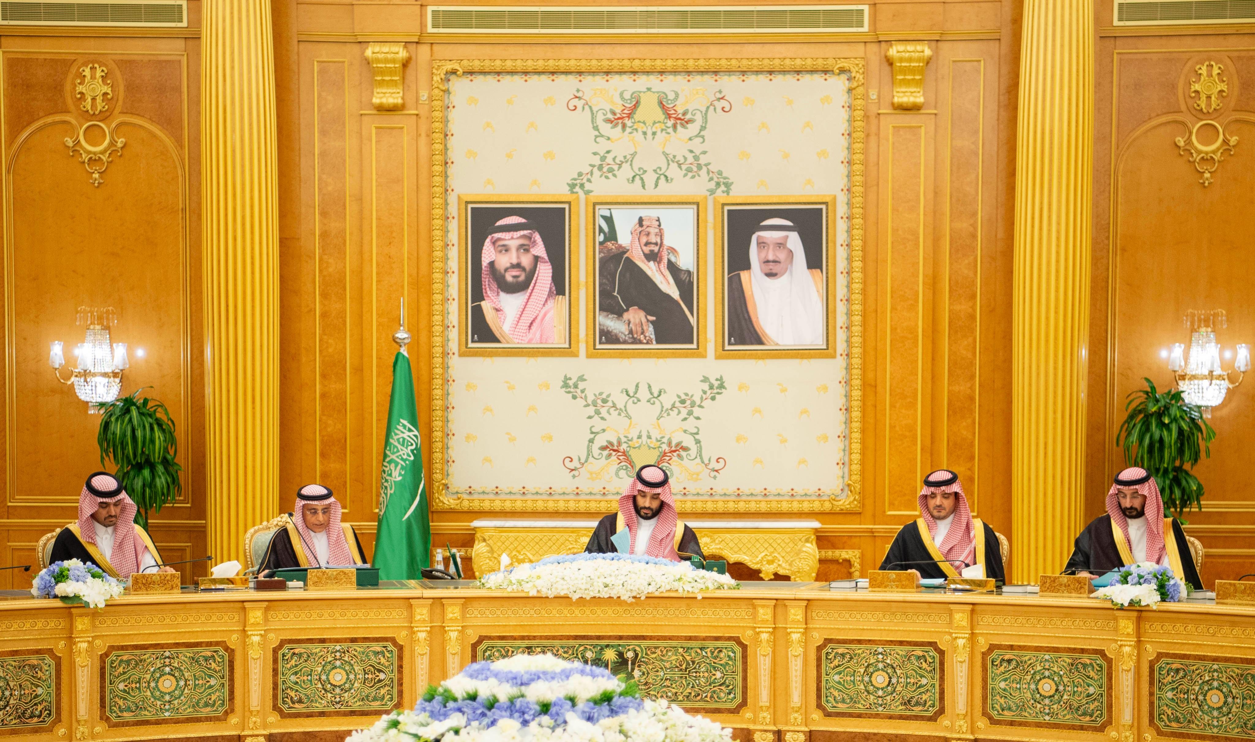 Saudi Crown Prince Mohammed bin Salman chairs the Cabinet session on Tuesday. (SPA)