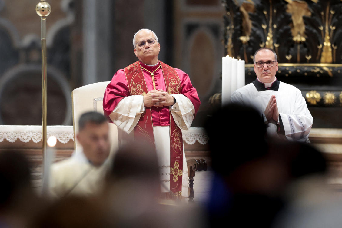 Pope Leo XIV presides over a prayer vigil as part of the Jubilee of Consolation at St. Peter’s Basilica in the Vatican, Sept. 15, 2025. (Reuters)