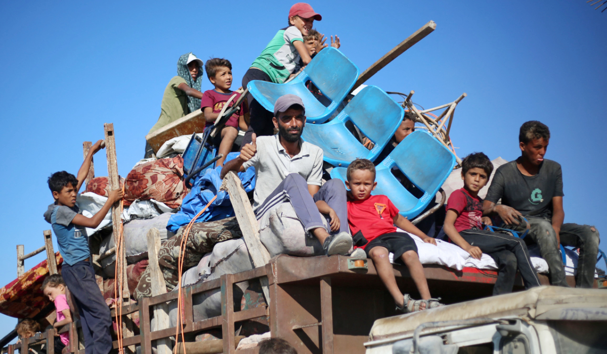 Palestinians move with their belongings following renewed Israeli evacuation orders for Gaza City. (AFP)